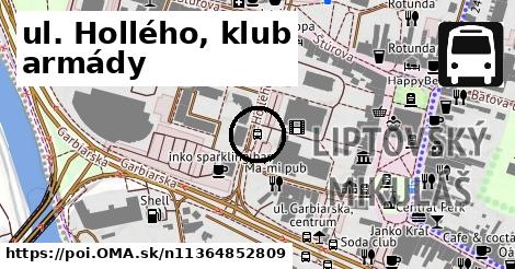 ul. Hollého, klub armády