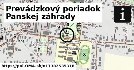 Prevádzkový poriadok Panskej záhrady