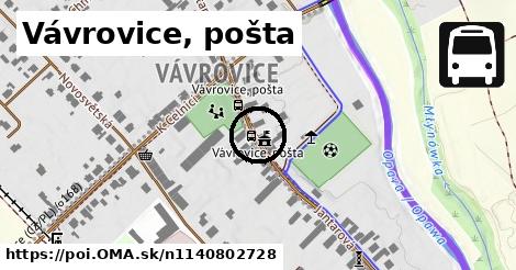 Vávrovice, pošta