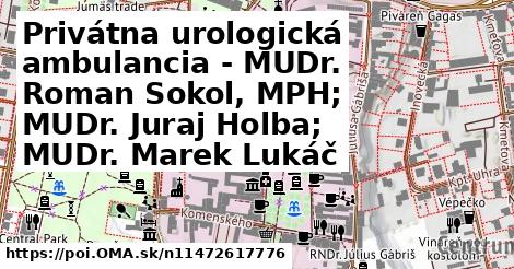 Privátna urologická ambulancia - MUDr. Roman Sokol, MPH; MUDr. Juraj Holba; MUDr. Marek Lukáč