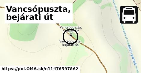 Vancsópuszta, bejárati út