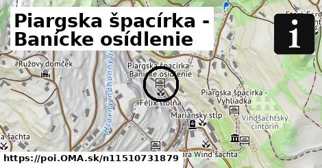 Piargska špacírka - Banícke osídlenie