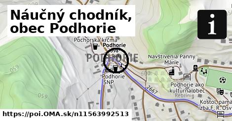 Náučný chodník, obec Podhorie