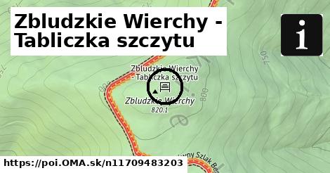 Zbludzkie Wierchy - Tabliczka szczytu