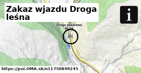 Zakaz wjazdu Droga leśna