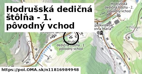 Hodrušská dedičná štôlňa - 1. pôvodný vchod