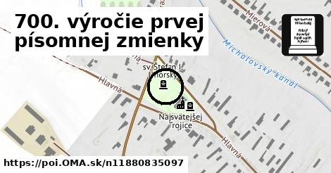 700. výročie prvej písomnej zmienky