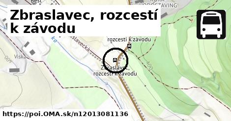 Zbraslavec, rozcestí k závodu