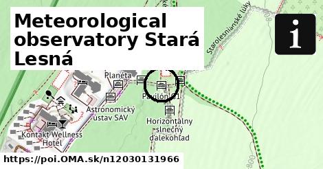 Meteorological observatory Stará Lesná