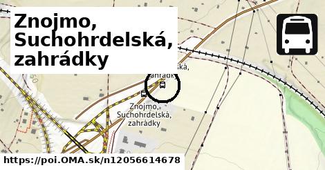 Znojmo, Suchohrdelská, zahrádky