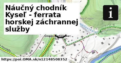 Náučný chodník Kyseľ - ferrata horskej záchrannej služby