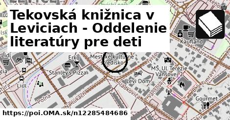 Tekovská knižnica v Leviciach - Oddelenie literatúry pre deti