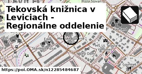 Tekovská knižnica v Leviciach - Regionálne oddelenie