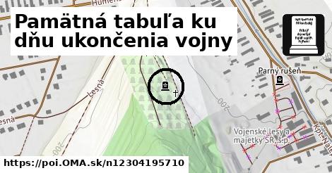 Pamätná tabuľa ku dňu ukončenia vojny