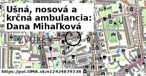 Ušná, nosová a krčná ambulancia: Dana Mihaľková