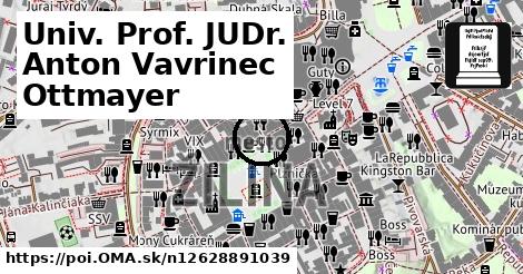 Univ. Prof. JUDr. Anton Vavrinec Ottmayer