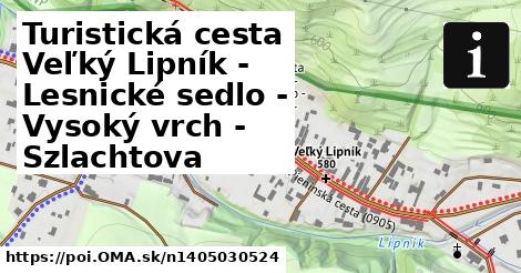 Turistická cesta Veľký Lipník - Lesnické sedlo - Vysoký vrch - Szlachtova