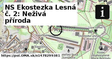 NS Ekostezka Lesná č. 2: Neživá příroda