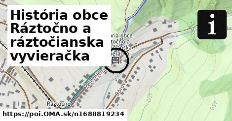 História obce Ráztočno a ráztočianska vyvieračka