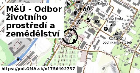 MěÚ - Odbor životního prostředí a zemědělství