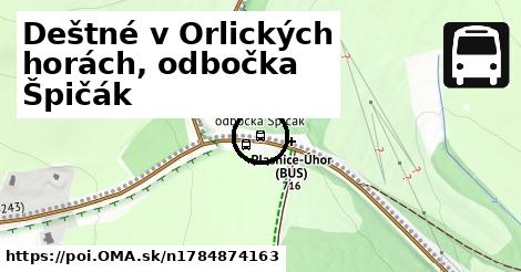 Deštné v Orlických horách, odbočka Špičák