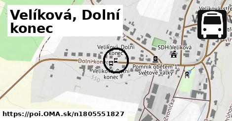 Velíková, Dolní konec