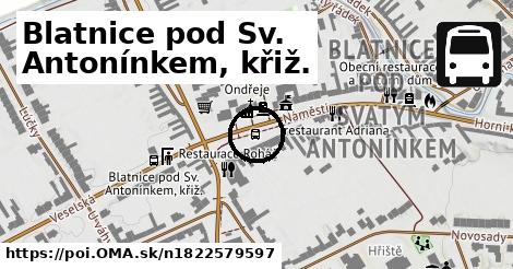 Blatnice pod Sv. Antonínkem, křižovatka