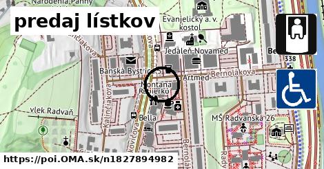 predaj lístkov