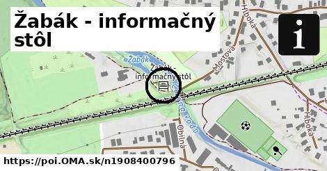 Žabák - informačný stôl