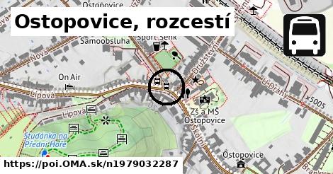 Ostopovice, rozcestí