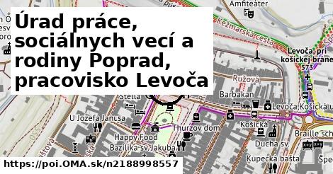 Úrad práce, sociálnych vecí a rodiny Poprad, pracovisko Levoča