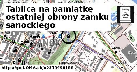 Tablica na pamiątkę ostatniej obrony zamku sanockiego