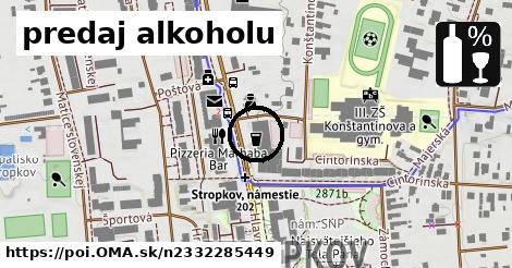 predaj alkoholu