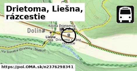 Drietoma, Liešna, rázcestie