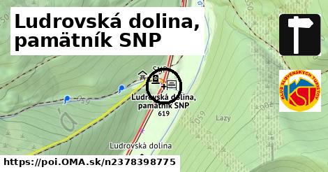 Ludrovská dolina, pamätník SNP