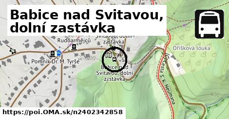 Babice nad Svitavou, dolní zastávka