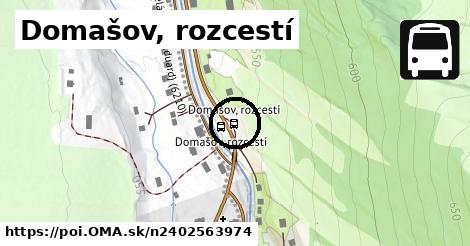 Domašov, rozcestí