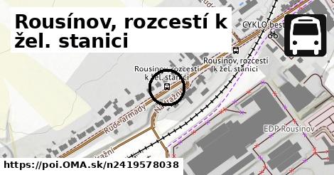 Rousínov, rozcestí k žel. stanici