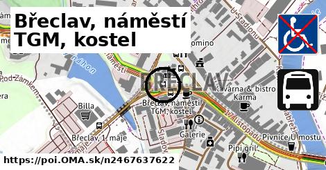 Břeclav, náměstí TGM, kostel