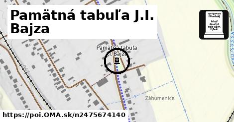 Pamätná tabuľa J.I. Bajza