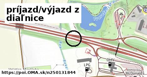 príjazd/výjazd z diaľnice