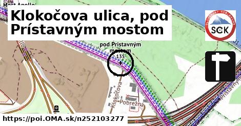 Klokočova ulica, pod Prístavným mostom