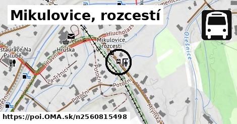 Mikulovice, rozcestí