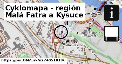 Cyklomapa - región Malá Fatra a Kysuce