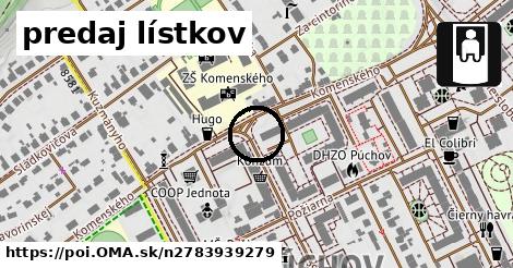 predaj lístkov