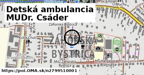 Detská ambulancia MUDr. Csáder