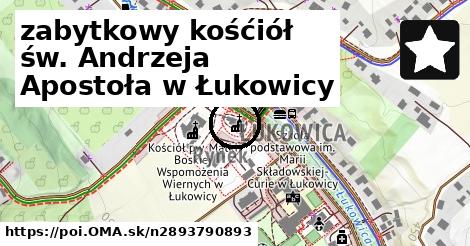 zabytkowy kośćiół św. Andrzeja Apostoła w Łukowicy