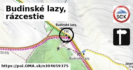 Budinské lazy, rázcestie