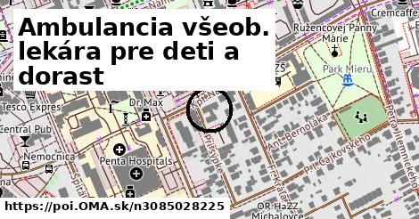 Ambulancia všeob. lekára pre deti a dorast