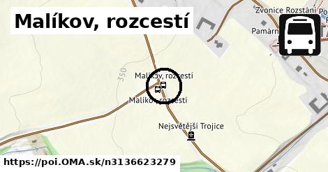 Malíkov, rozcestí